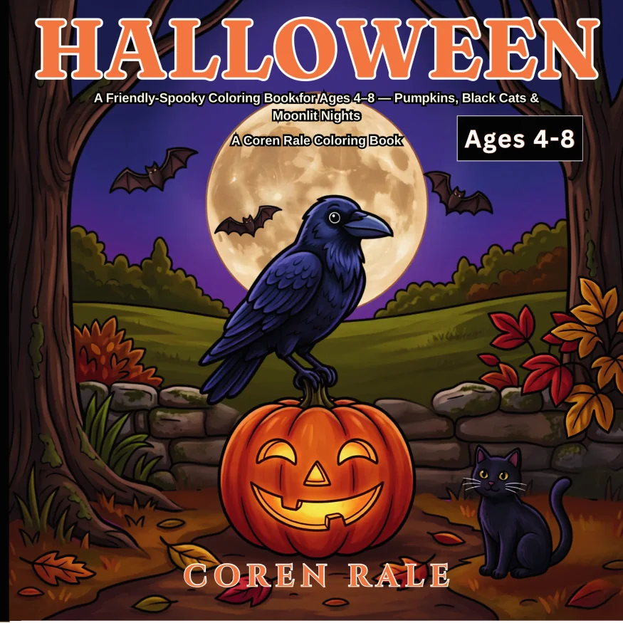 Halloween coloring book for ages 4 to 8