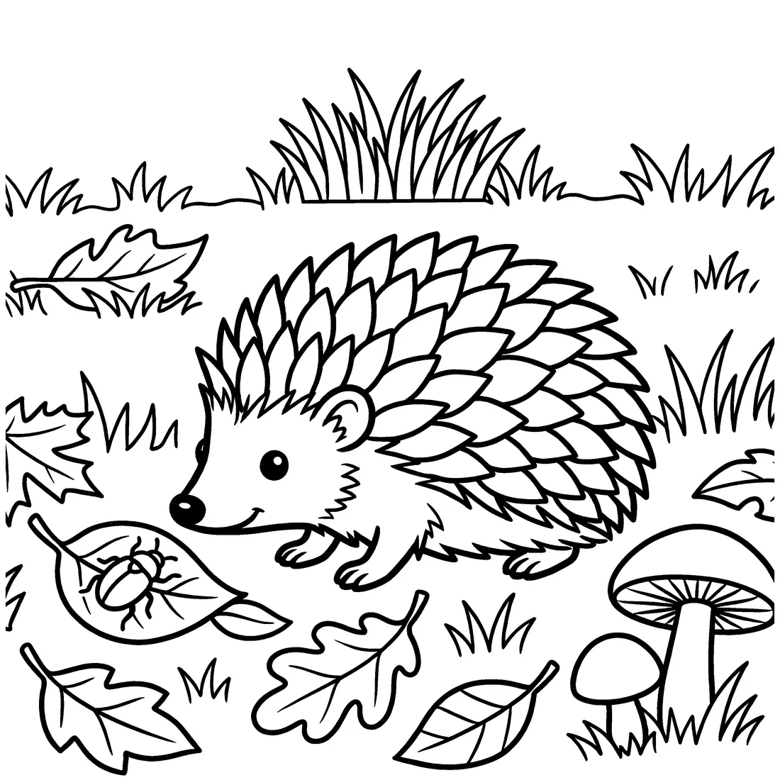 Detailed autumn coloring scene from an ages 4 to 8 book